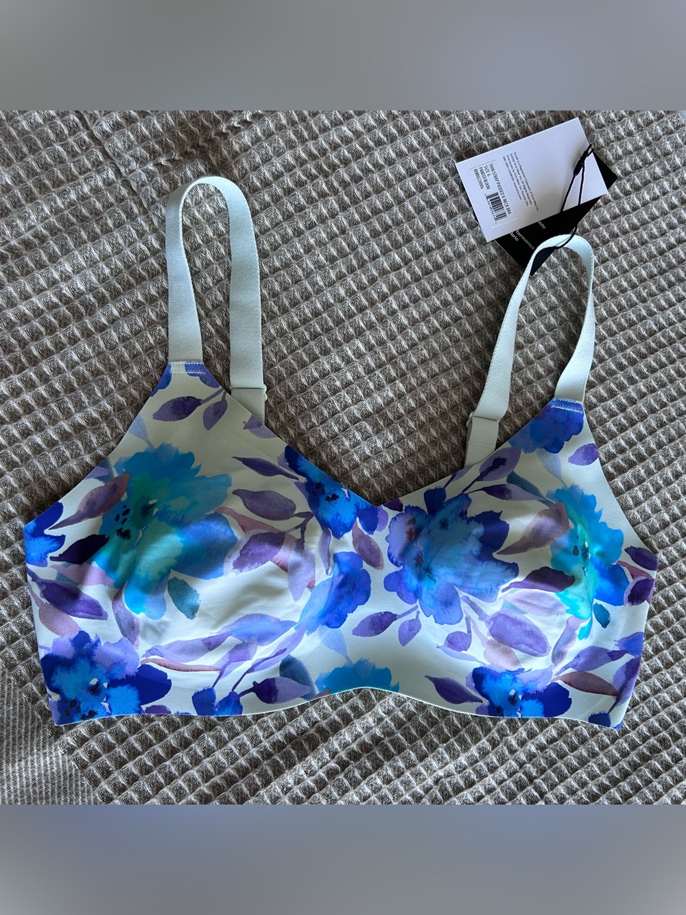 Knix Floral Blue & Purple Wireless Women's Bra